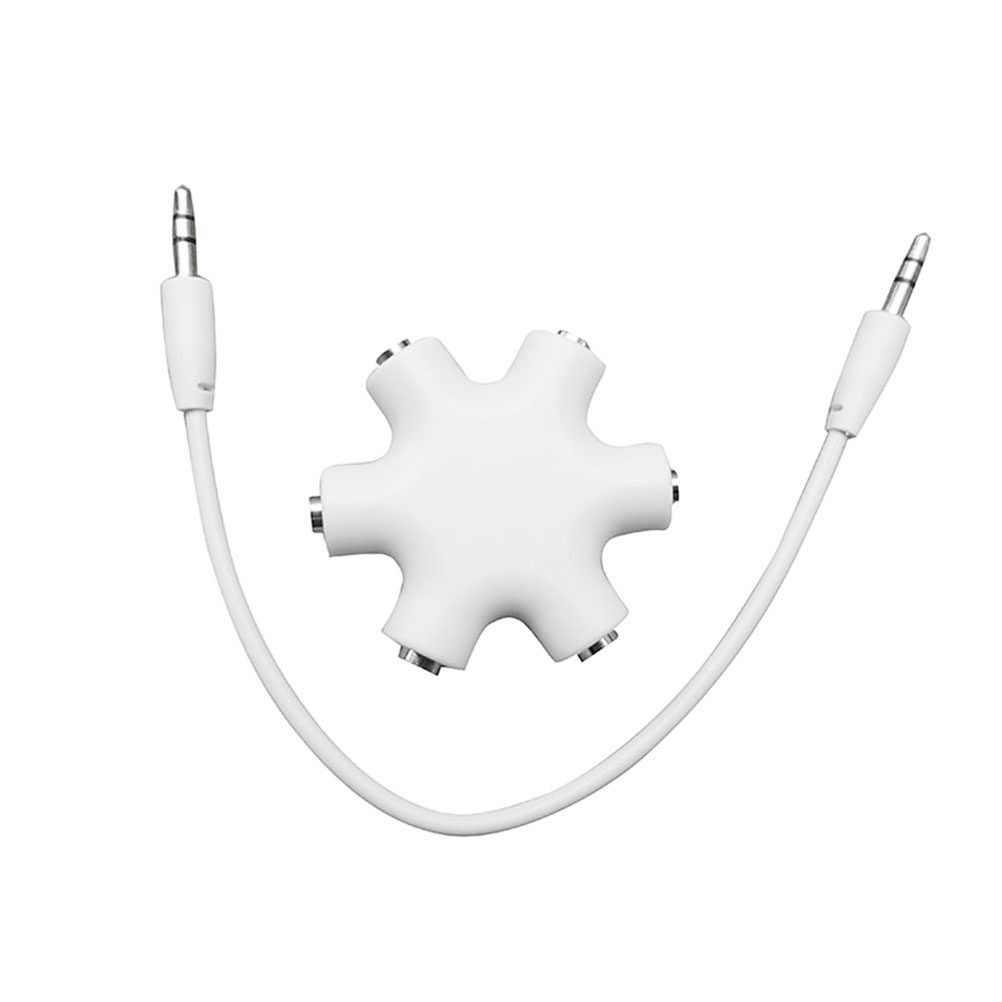 Audio Music Splitter - 6 Port 3.5mm Earphone Splitter Snow