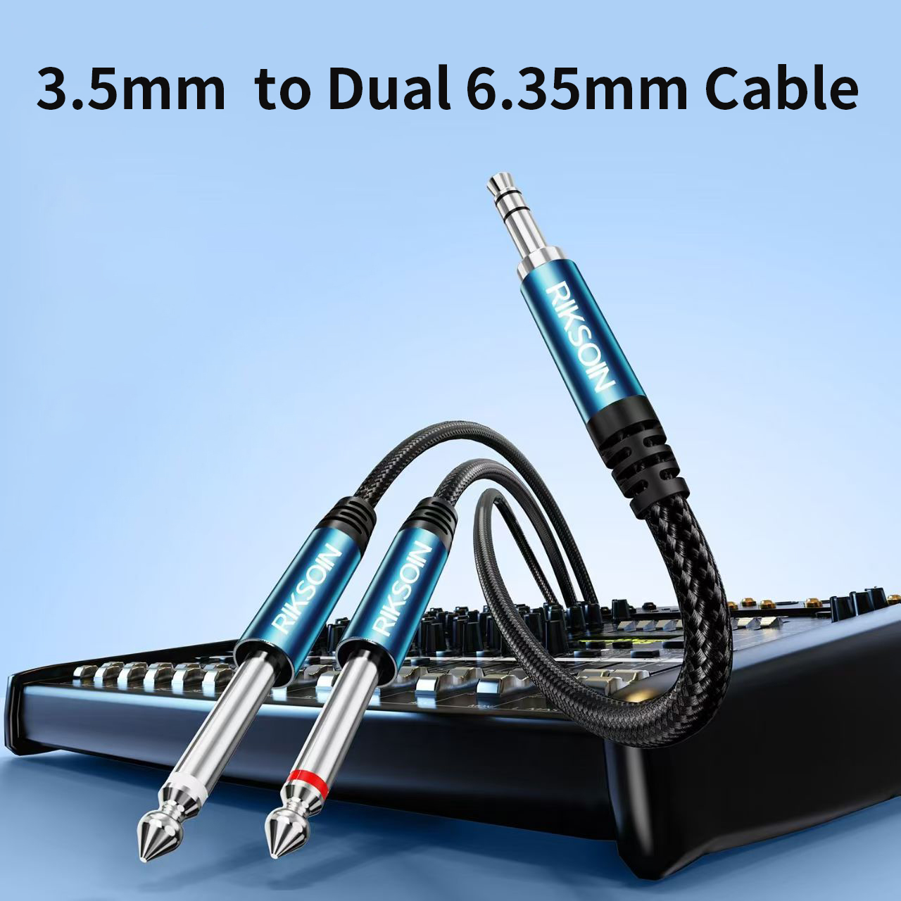 3.5mm TRS to Dual 6.35mm TS Br - Audio Music Splitter review and price