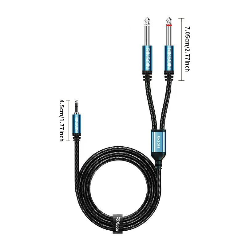 3.5mm TRS to Dual 6.35mm TS Br - Audio Music Splitter review and price