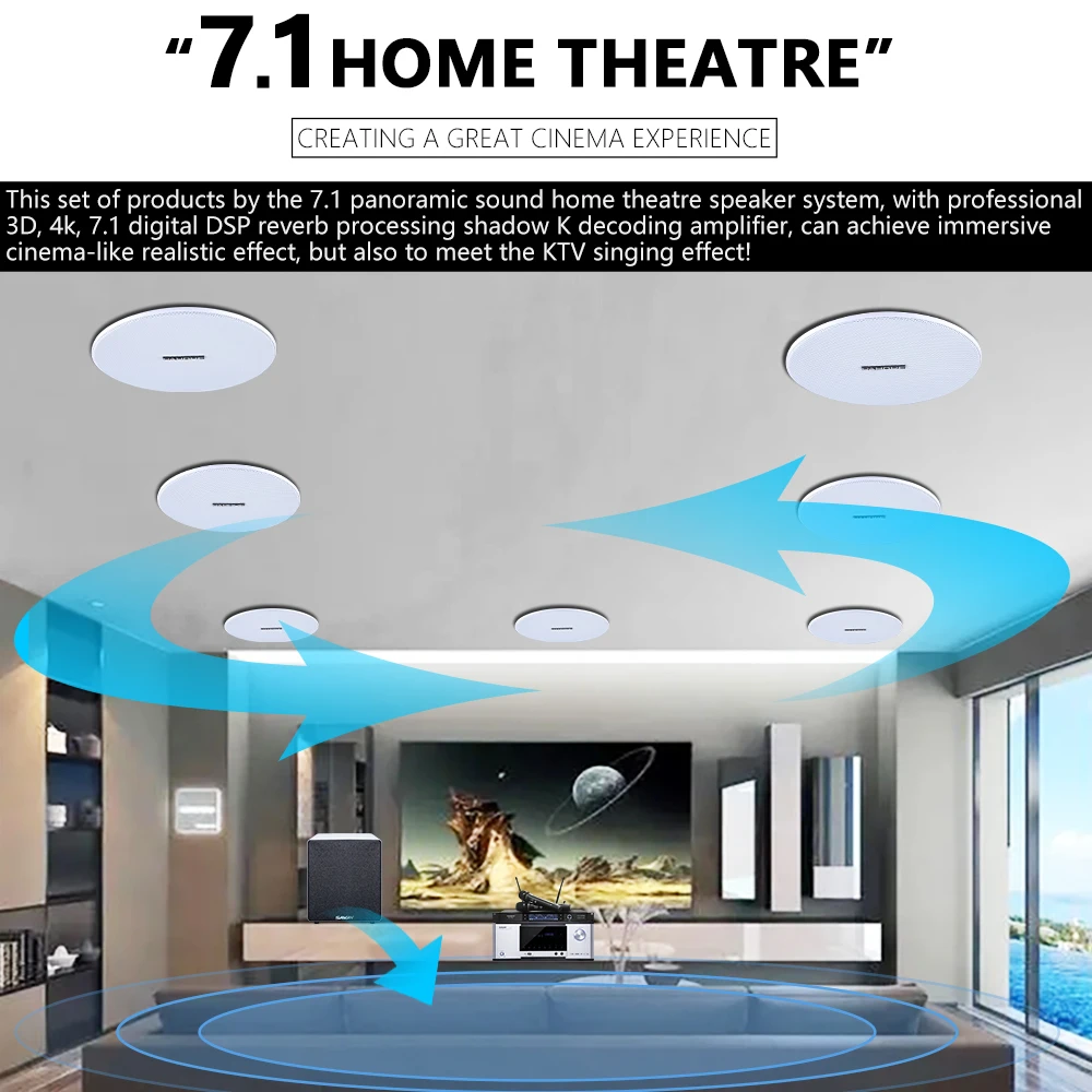 7.1 Home Theater Ceiling Speak - Audio Music For Background review and price