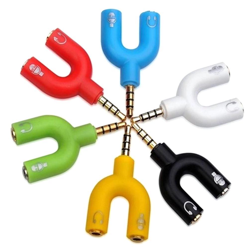 1PC Dual 3.5MM U Type Adapter  - Audio Music Splitter review and price