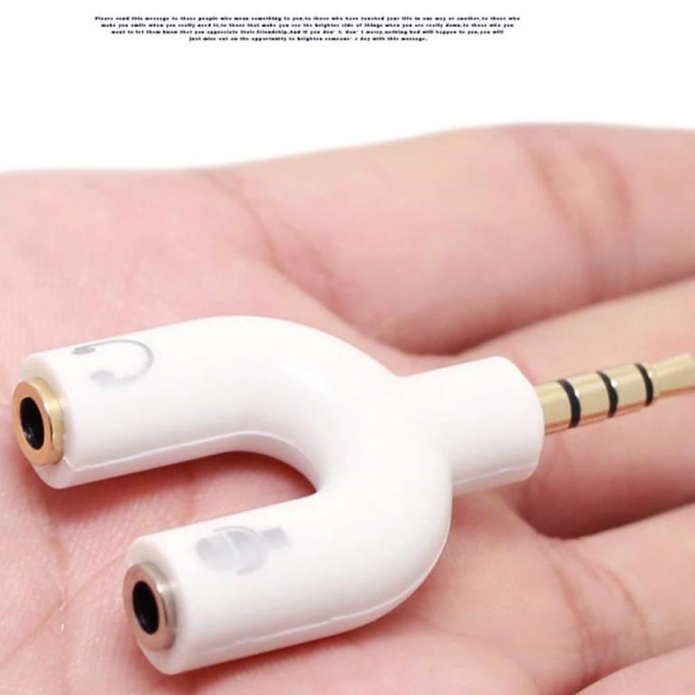 1PC Dual 3.5MM U Type Adapter  - Audio Music Splitter review and price