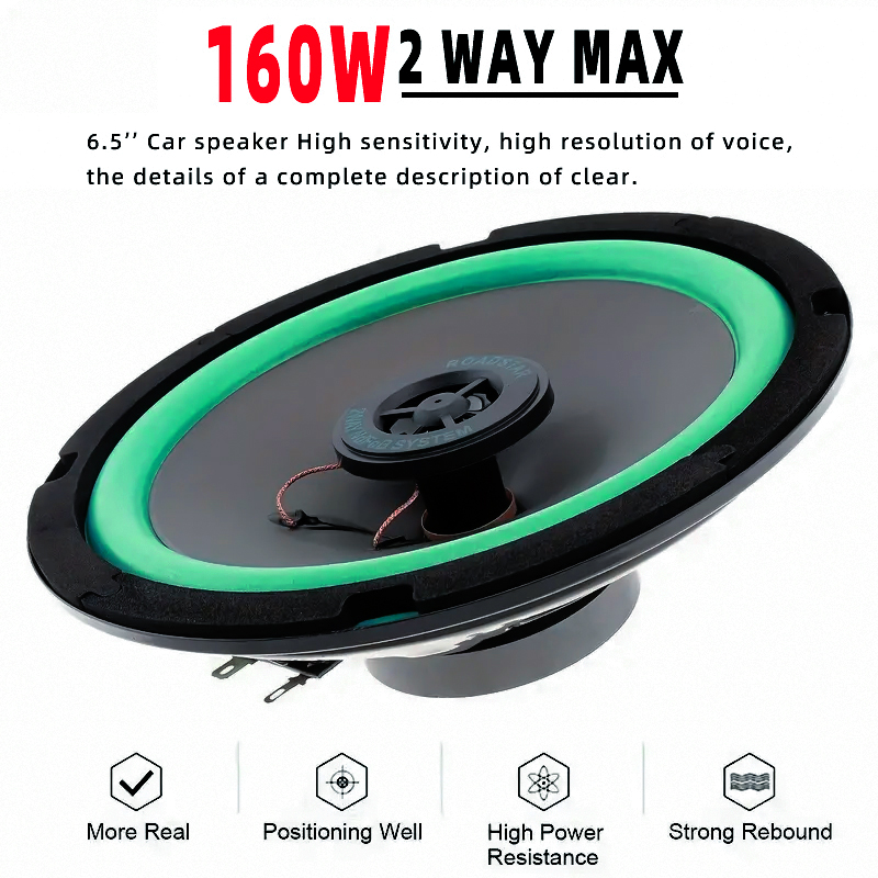 1PC 160W 6.5 Inch Car Coaxial  - Audio Universal Music review and price