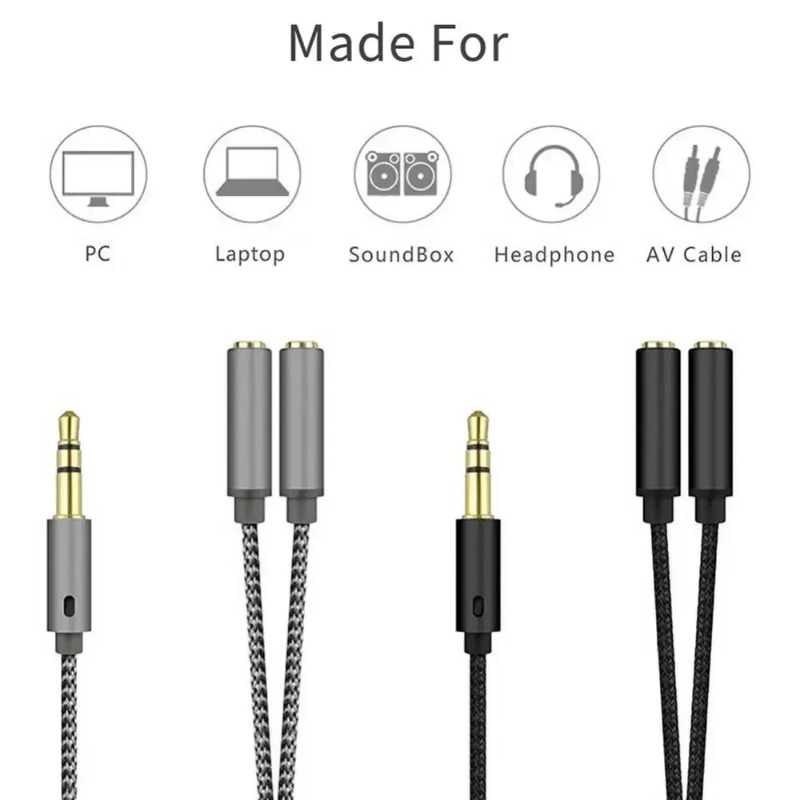 Headset Adapter Headphone Mic  - Audio Music Splitter review and price