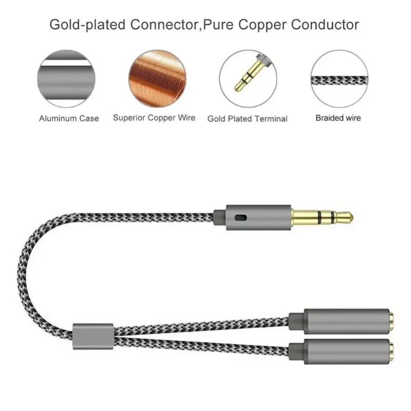 Headset Adapter Headphone Mic  - Audio Music Splitter review and price