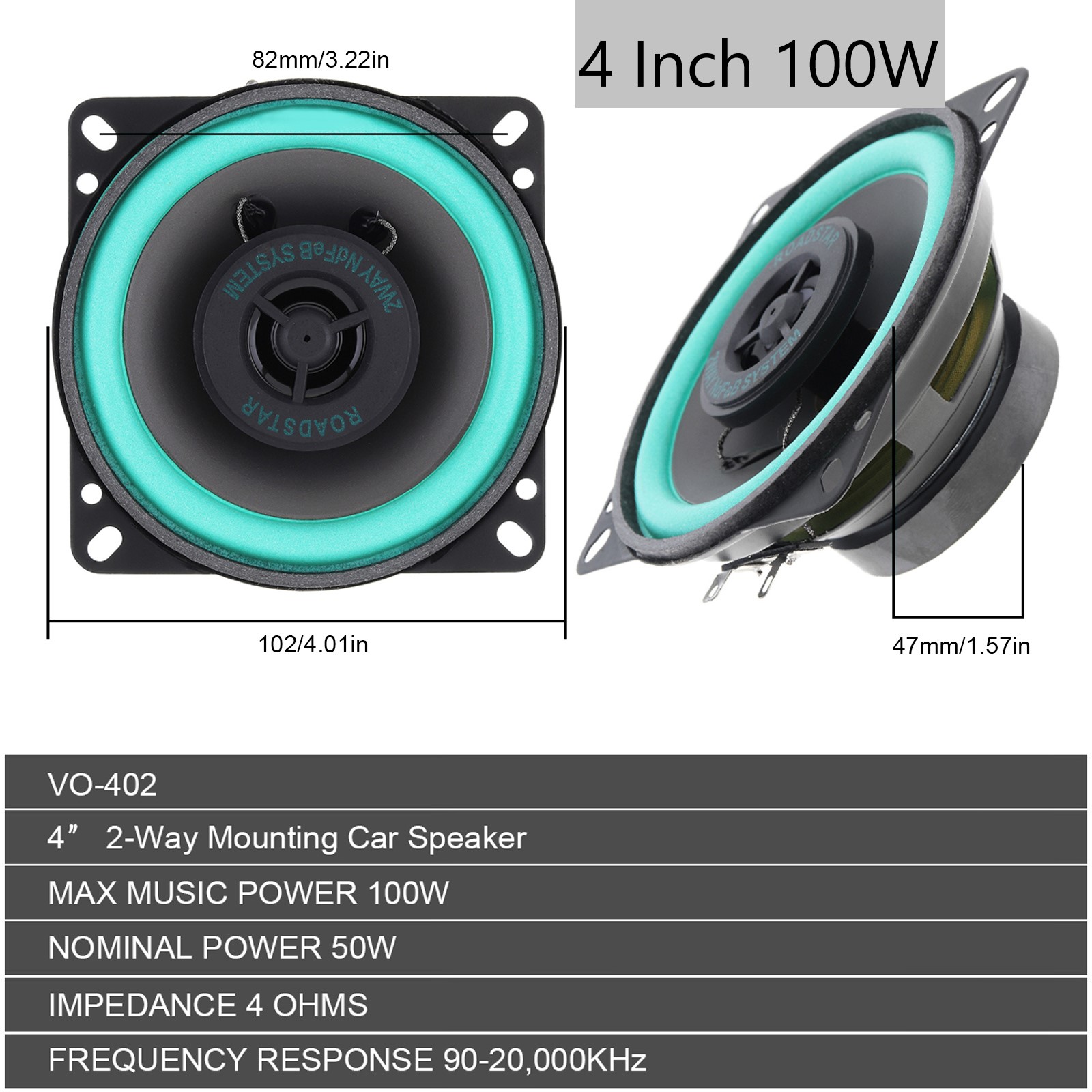 4 Inch / 5 Inch 100W Car HiFi  - Audio Universal Music review and price